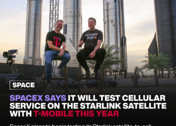 SpaceX says it will test cellular service on the Starlink satellite with T-Mobile this year. 4 SpaceX says it will test cellular service on the Starlink satellite with T-Mobile this year