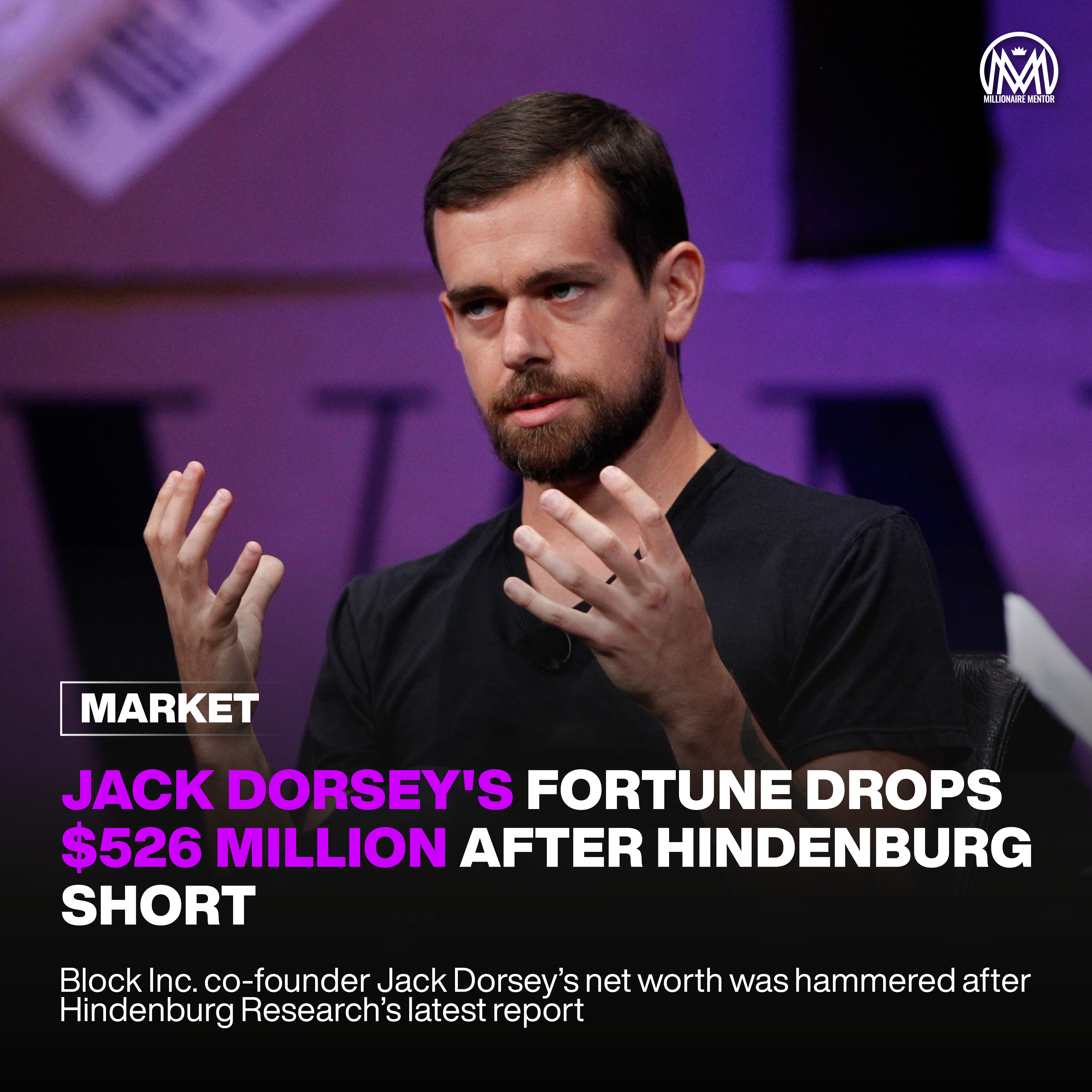 Jack Dorsey's Fortune Drops $526 Million After Hindenburg Short