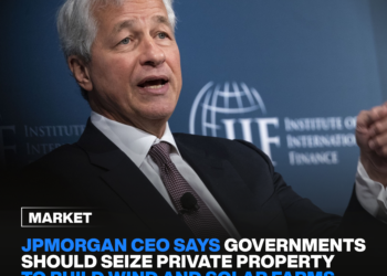 JP Morgan Ceo says governments should seize private property to build wind and solar farms. 9 JP Morgan Ceo says governments should seize private property to build wind and solar farms