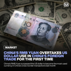 China’s RMB Yuan Overtakes US Dollar Use In China’s Foreign Trade For The First Time.