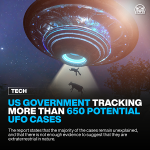 US government tracking more than 650 potential UFO cases.