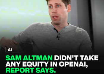 Sam Altman didn't take any equity in OpenAI, report says.