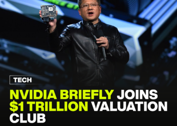 Nvidia briefly joins $1 trillion valuation club. 5 Nvidia briefly joins $1 trillion valuation club.