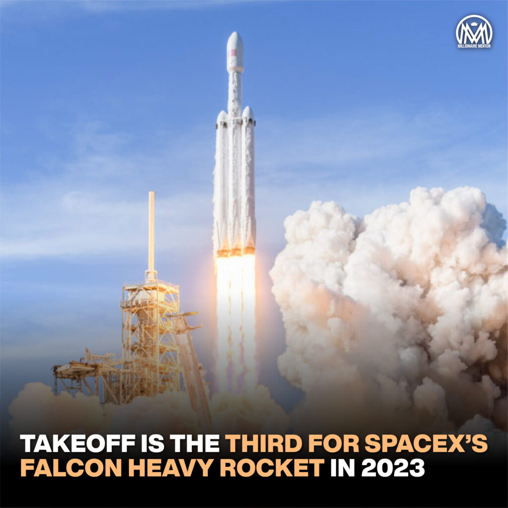 07 SpaceX Falcon Heavy Rocket Lofts Massive Satellite Into Space