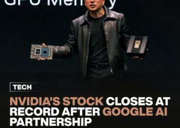 Nvidia’s stock closes at record after Google AI partnership. 6 Nvidia’s stock closes at record after Google AI partnership.