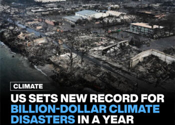 US sets new record for billion-dollar climate disasters in a year.