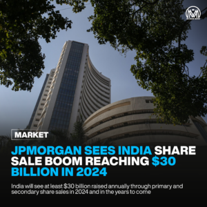 JPMorgan Sees India Share Sale Boom Reaching $30 Billion in 2024.