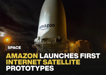 Amazon launches first internet satellite prototypes.
