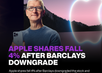 Apple shares fall 4% after Barclays downgrade