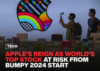Apple’s Reign as World’s Top Stock at Risk From 2024 Start