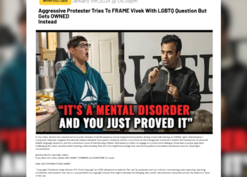 Aggressive Protester Tries To FRAME Vivek With LGBTQ Question But Gets OWNED Instead 6 Aggressive Protester Tries To FRAME Vivek With LGBTQ Question But Gets OWNED Instead In this video, witness the unexpected encounter between Vivek Ramaswamy and an impassioned protester during a town hall meeting on LGBTQ+ rights. Ramaswamy's composed response navigates the delicate balance between free speech, empathy, and his convictions on the transgender movement. Explore the intersection of personal beliefs, language dynamics, and the contentious issue of transitioning children. Ramaswamy's ability to engage in a constructive dialogue showcases a unique approach, challenging the 'woke' narrative while fostering understanding. Dive into this insightful exchange that transcends political boundaries and leaves room for meaningful conversations. â–ºSubscribe for new daily videos. If you liked this video, please LIKE, SHARE, COMMENT and SUBSCRIBE for more! FAIR-USE COPYRIGHT DISCLAIMER * Copyright Disclaimer Under Section 107 of the Copyright Act 1976, allowance is made for "fair use" for purposes such as criticism, commenting, news reporting, teaching, scholarship, and research. Fair use is a use permitted by copyright statute that might otherwise be infringing. Non-profit, educational or personal use tips the balance in favor of fair use. If you are the legal content owner of any videos used here and would like them removed, please contact miki@millmentor.com. Any infringement was not done on purpose and will be rectified to the satisfaction of all parties.