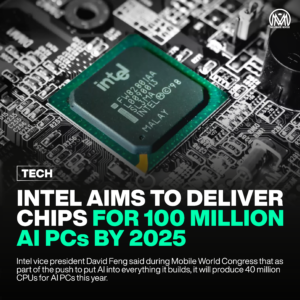 Intel aims to deliver chips for 100 million AI PCs by 2025